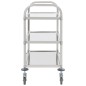 vidaXL Carrito de cocina de 3 alturas 95x45x83,5 cm acero inoxidable vidaXL Carrito de cocina de 3 alturas 95x45x83,5 cm acero inoxidable