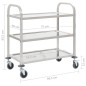 vidaXL Carrito de cocina de 3 alturas 95x45x83,5 cm acero inoxidable vidaXL Carrito de cocina de 3 alturas 95x45x83,5 cm acero inoxidable
