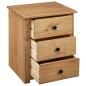 vidaXL Mesita de noche de madera maciza pino estilo Panamá 46x40x57 cm vidaXL Mesita de noche de madera maciza pino estilo Panamá 46x40x57 cm
