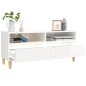 vidaXL Mueble de TV madera contrachapada blanco brillo 100x34,5x44,5cm vidaXL Mueble de TV madera contrachapada blanco brillo 100x34,5x44,5cm