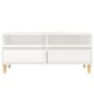 vidaXL Mueble de TV madera contrachapada blanco brillo 100x34,5x44,5cm vidaXL Mueble de TV madera contrachapada blanco brillo 100x34,5x44,5cm