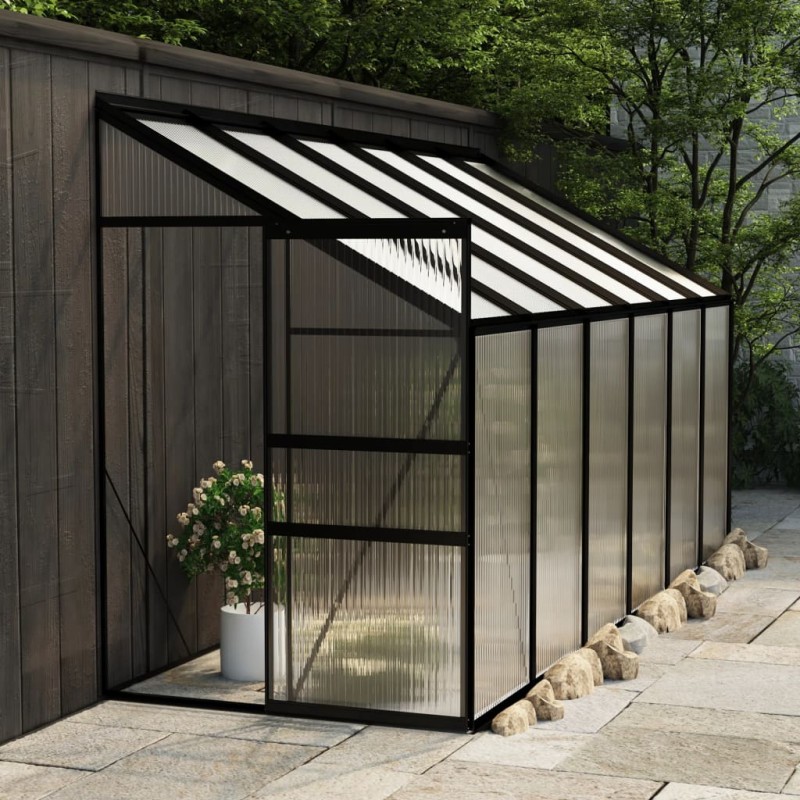 vidaXL Invernadero de aluminio gris antracita 7,44 m³