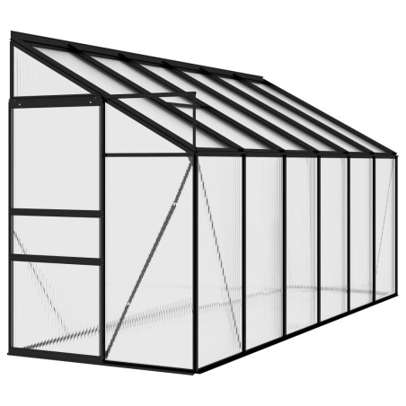 vidaXL Invernadero de aluminio gris antracita 7,44 m³