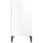 vidaXL Aparador de madera contrachapada blanco brillante 60x35x70 cm vidaXL Aparador de madera contrachapada blanco brillante 60x35x70 cm