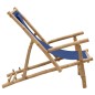vidaXL Silla de playa de bambú y lona azul marino vidaXL Silla de playa de bambú y lona azul marino