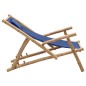 vidaXL Silla de playa de bambú y lona azul marino vidaXL Silla de playa de bambú y lona azul marino
