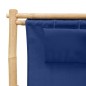 vidaXL Silla de playa de bambú y lona azul marino vidaXL Silla de playa de bambú y lona azul marino