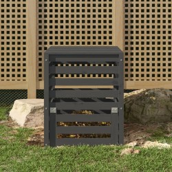vidaXL Compostador de madera maciza de pino gris 63,5x63,5x77,5 cm