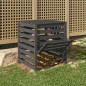 vidaXL Compostador de madera maciza de pino gris 63,5x63,5x77,5 cm vidaXL Compostador de madera maciza de pino gris 63,5x63,5x77,5 cm