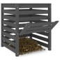 vidaXL Compostador de madera maciza de pino gris 63,5x63,5x77,5 cm vidaXL Compostador de madera maciza de pino gris 63,5x63,5x77,5 cm