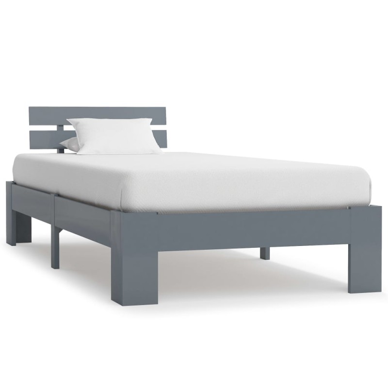 vidaXL Estructura de cama de madera maciza de pino gris 100x200 cm vidaXL Estructura de cama de madera maciza de pino gris 100x200 cm