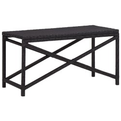 vidaXL Banco de jardín de ratán sintético negro 80 cm