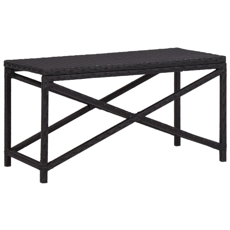 vidaXL Banco de jardín de ratán sintético negro 80 cm vidaXL Banco de jardín de ratán sintético negro 80 cm