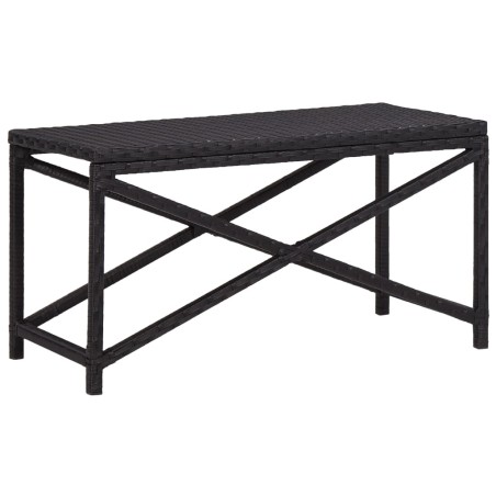 vidaXL Banco de jardín de ratán sintético negro 80 cm
