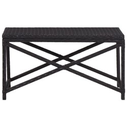 vidaXL Banco de jardín de ratán sintético negro 80 cm