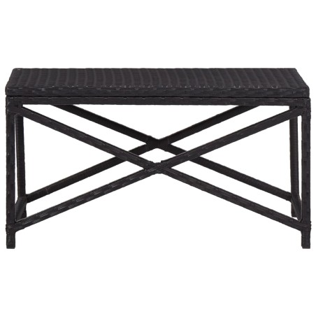 vidaXL Banco de jardín de ratán sintético negro 80 cm