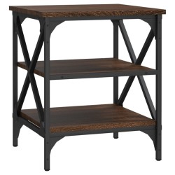 vidaXL Mesa auxiliar madera contrachapada marrón roble 40x42x50 cm