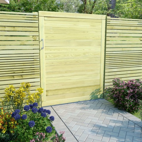 vidaXL Puerta de valla de jardín madera pino impregnada 125x100 cm