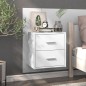 vidaXL Mesita de noche de pared blanco brillante vidaXL Mesita de noche de pared blanco brillante