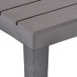 vidaXL Mesa de jardín con 2 bancos plástico marrón vidaXL Mesa de jardín con 2 bancos plástico marrón