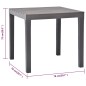 vidaXL Mesa de jardín con 2 bancos plástico marrón vidaXL Mesa de jardín con 2 bancos plástico marrón