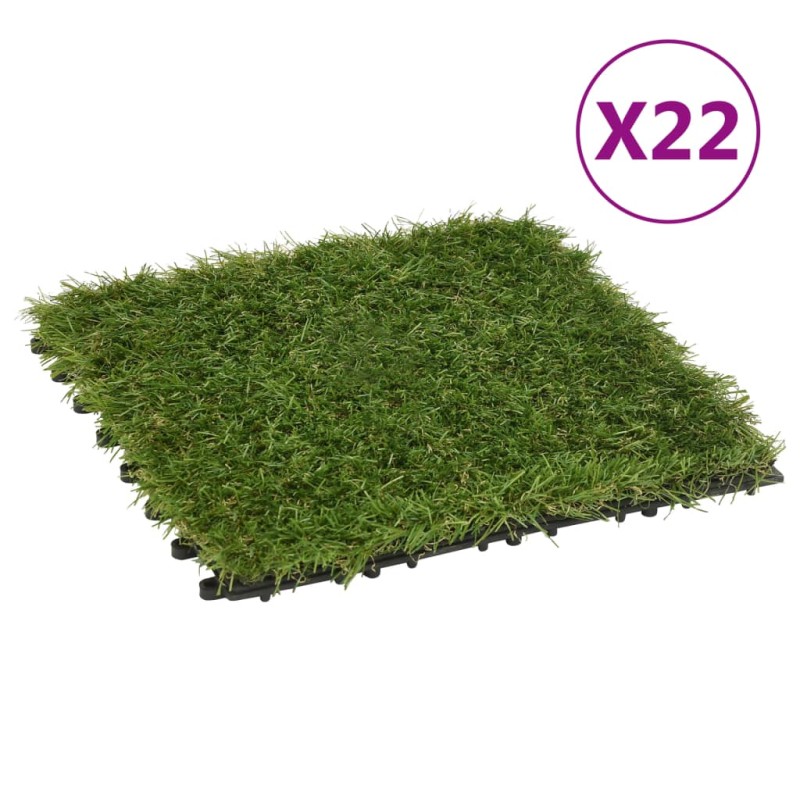 vidaXL Baldosas de césped artificial 22 uds verde 30x30 cm vidaXL Baldosas de césped artificial 22 uds verde 30x30 cm