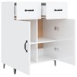 vidaXL Aparador de madera contrachapada blanco brillante 69,5x34x90 cm vidaXL Aparador de madera contrachapada blanco brillante 69,5x34x90 cm