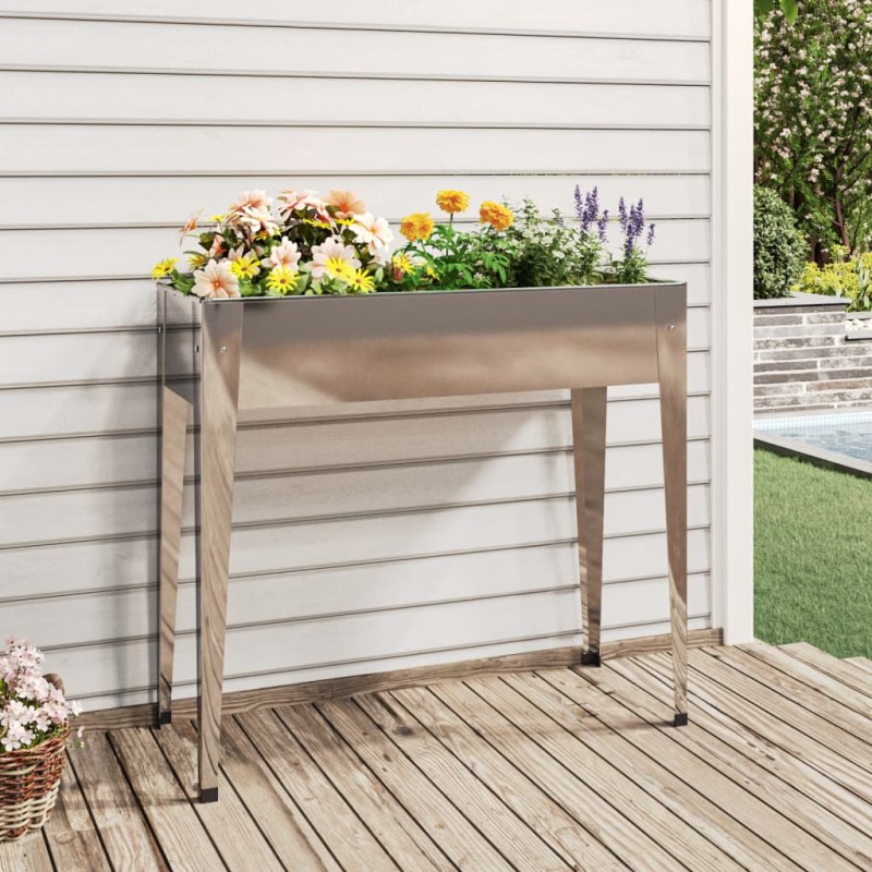 vidaXL Jardinera de acero galvanizado 100,5x40,5x90 cm vidaXL Jardinera de acero galvanizado 100,5x40,5x90 cm