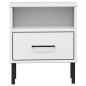vidaXL Mesita de noche patas de metal madera maciza pino blanca OSLO vidaXL Mesita de noche patas de metal madera maciza pino blanca OSLO