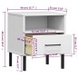 vidaXL Mesita de noche patas de metal madera maciza pino blanca OSLO vidaXL Mesita de noche patas de metal madera maciza pino blanca OSLO