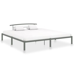 vidaXL Estructura de cama de metal gris 180x200 cm