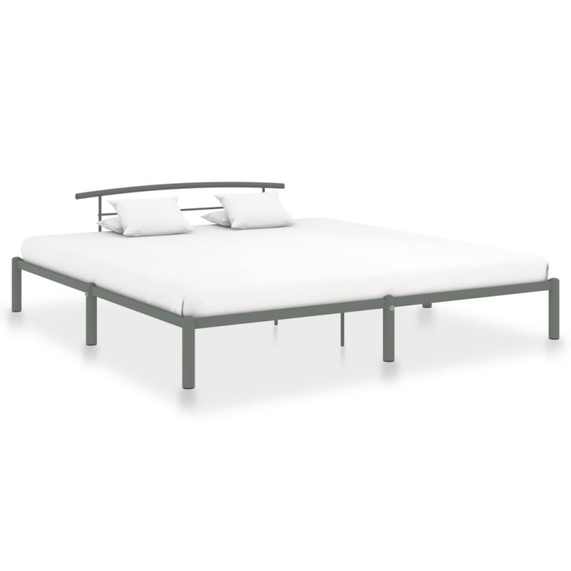 vidaXL Estructura de cama de metal gris 180x200 cm vidaXL Estructura de cama de metal gris 180x200 cm