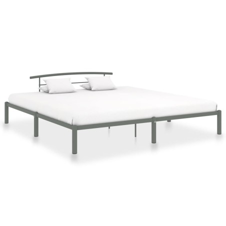 vidaXL Estructura de cama de metal gris 180x200 cm