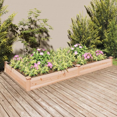 vidaXL Jardinera arriate con forro madera maciza abeto 240x120x25 cm