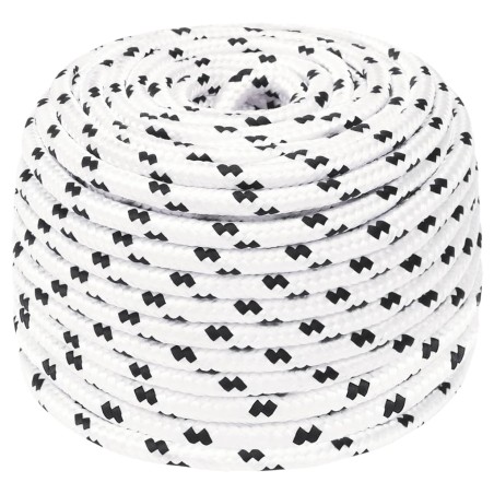 vidaXL Cuerda de trabajo poliéster blanco 10 mm 100 m