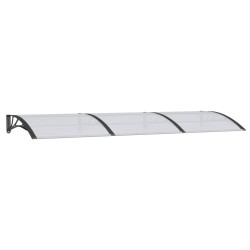 vidaXL Marquesina de puerta policarbonato negro 300x100 cm