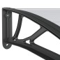 vidaXL Marquesina de puerta policarbonato negro 300x100 cm
