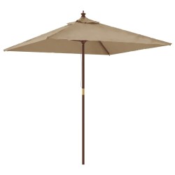 vidaXL Sombrilla de jardín poste de madera gris taupé 198x198x231 cm