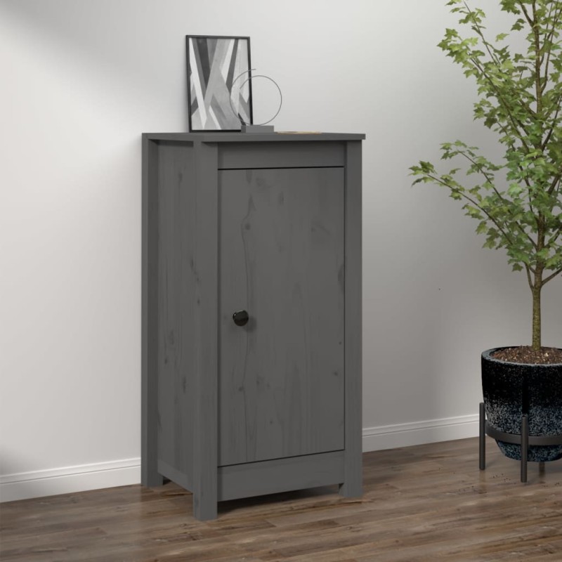 vidaXL Aparador de madera maciza de pino gris 40x35x80 cm vidaXL Aparador de madera maciza de pino gris 40x35x80 cm