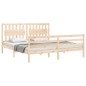 vidaXL Estructura de cama de matrimonio con cabecero madera maciza