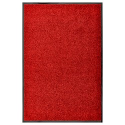 vidaXL Felpudo lavable rojo 60x90 cm