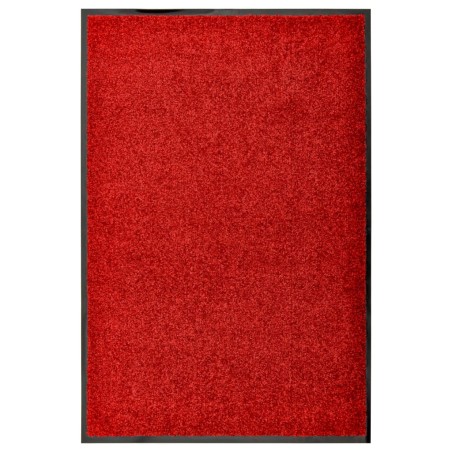vidaXL Felpudo lavable rojo 60x90 cm