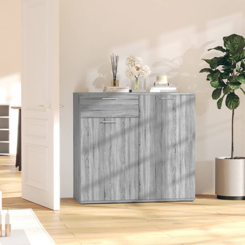vidaXL Aparador de madera contrachapada gris Sonoma 80x36x75 cm vidaXL Aparador de madera contrachapada gris Sonoma 80x36x75 cm