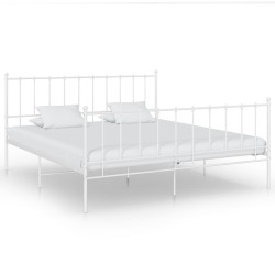 vidaXL Estructura de cama de metal blanco 140x200 cm