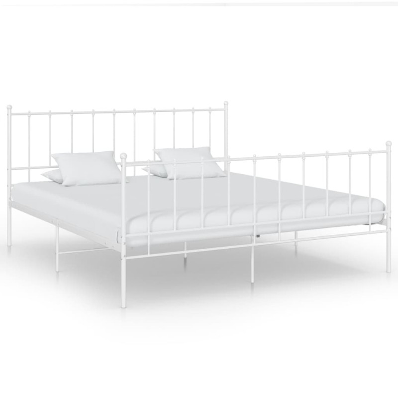 vidaXL Estructura de cama de metal blanco 140x200 cm vidaXL Estructura de cama de metal blanco 140x200 cm