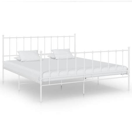 vidaXL Estructura de cama de metal blanco 140x200 cm