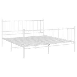 vidaXL Estructura de cama de metal blanco 140x200 cm