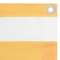 vidaXL Toldo para balcón tela oxford blanco y amarillo 120x600 cm
