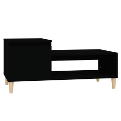 vidaXL Mesa de centro madera contrachapada negro 100x50x45 cm