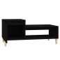 vidaXL Mesa de centro madera contrachapada negro 100x50x45 cm